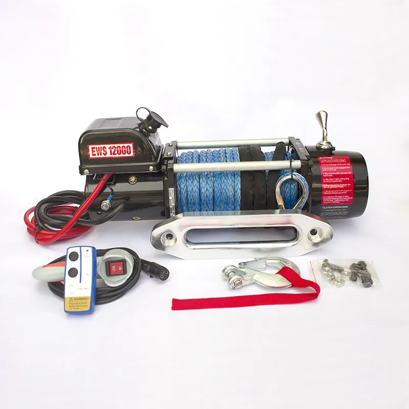 

12000Lb Electric Winch Off-Road Modified Tractor Nylon Rope With Wireless Remote Control 12V