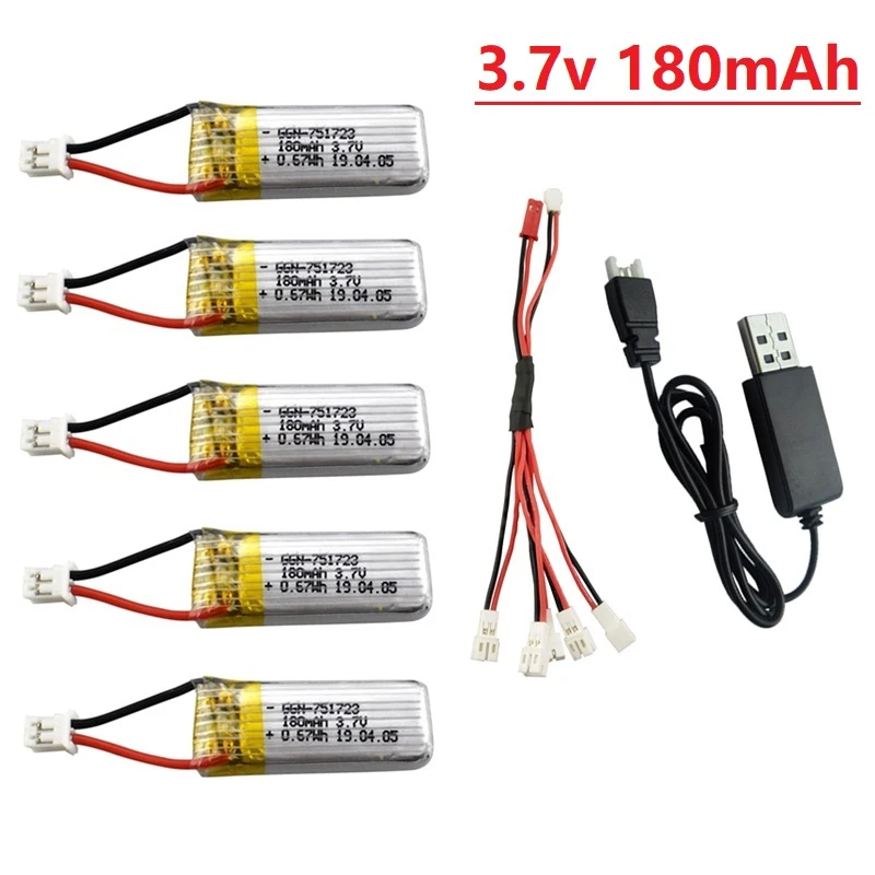 Batteria Lipo originale 3.7V 180mAh con caricabatterie per A20 A20W Drone RC Quadcopter pezzi di ricambio per batteria Drone A20 A20W