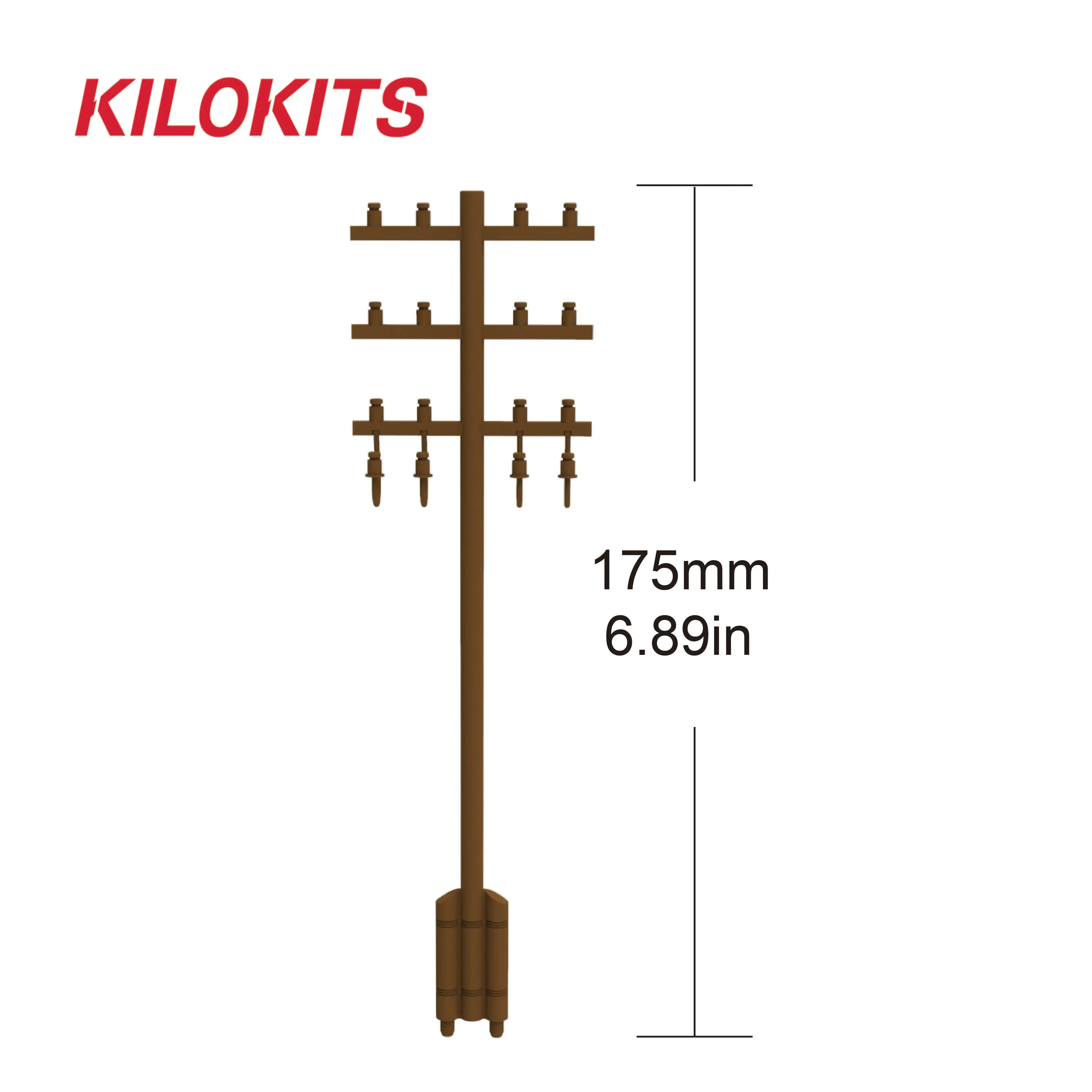 5PCS 1/35 Telegraph Poles 3 Cross Bars Armor Wargame Diorama Plastic Kits Unpainted Railroad Layout Parts