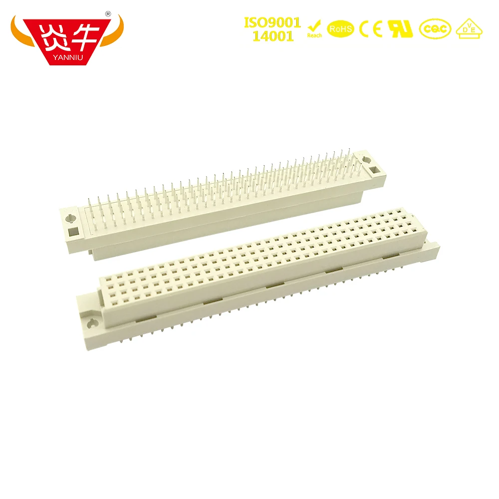 

4128 DIN 2.54mm Pitch 4Row CONNECTOR 4x32P 128PIN Female Vertical ANGLE PINS EUROPEAN SOCKET 24128 231281 3100-4128S YANNIU