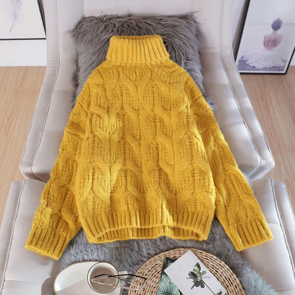 Sweater Women Pullovers Knitwear 2022 Winter Thick Casual Female Knitted Tops Pull Jumpers  Woman Twist Warm Sweater