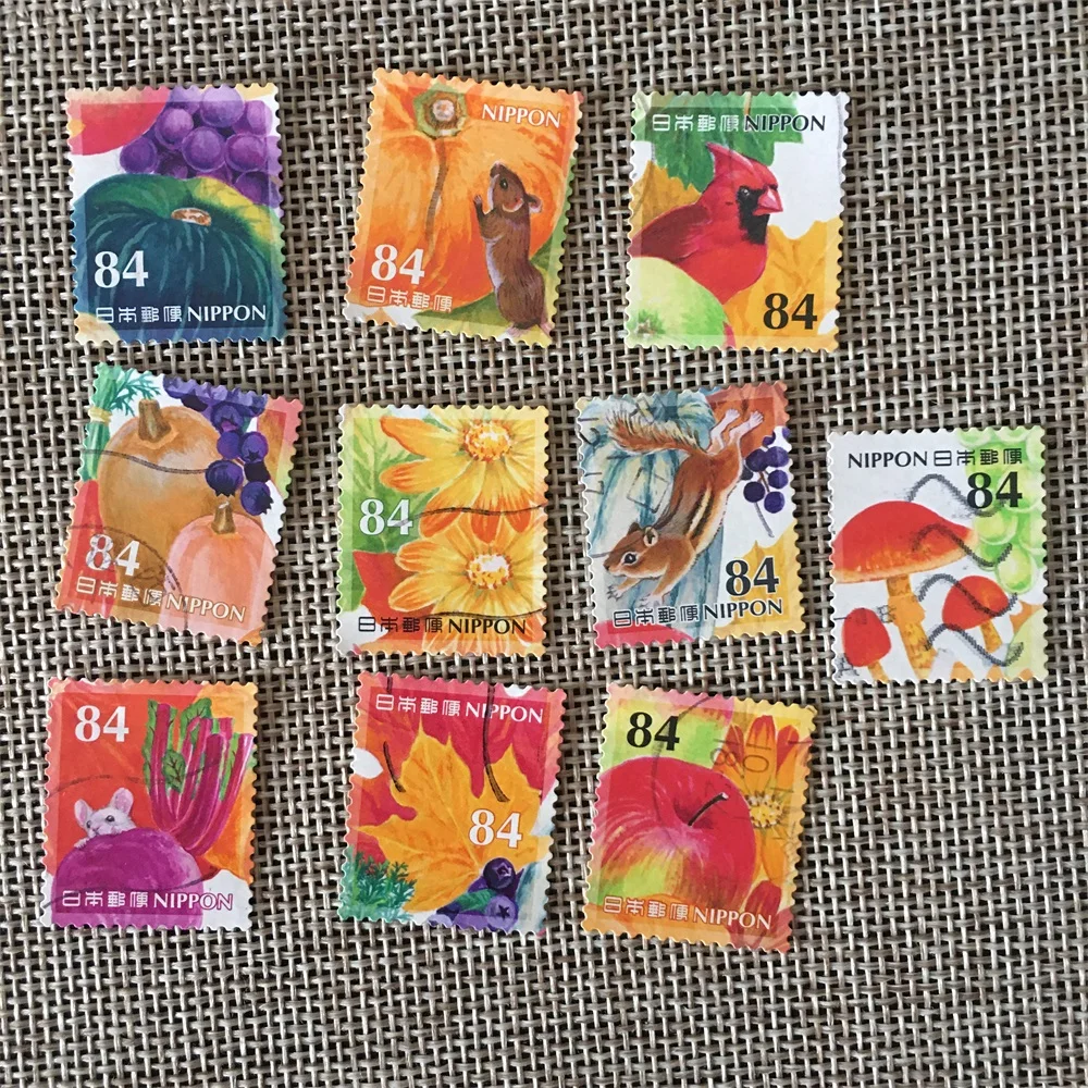 10Pcs/Set 2019 Japan Post Stamps Autumn Greetings G229  Marked Postage Stamps for Collecting