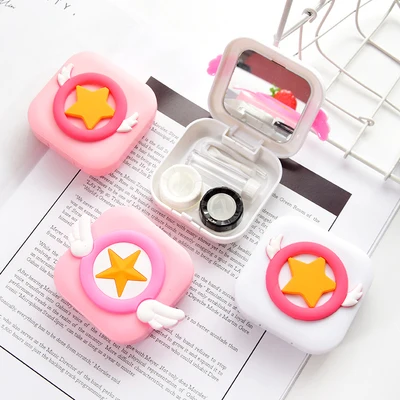 EASYCON New Easy Carry Mini Pocket Contact Lens Cases with Mirror Kit Travel Convenient Contact Lens Case Container For holiday