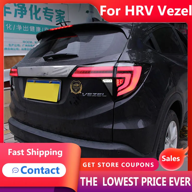 

HANA For Car Honda HRV Vezel 2014-2019 HR-V Tail Lights Led Fog Lights DRL Daytime Running Lights Dynamic Turn Signal Rear Lamps