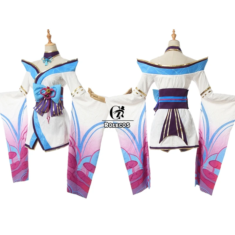 ROLECOS LOL Spirit Blossom Ahri Cosplay Costume Game LOL Ahri Cosplay Costume Sexy The Nine-Tailed Fox Women Dress Halloween