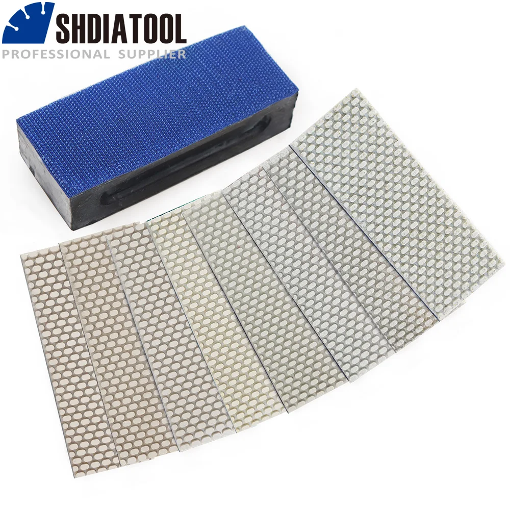 Shdiatool 8pcs/pkフレキシブルスクエアハンドスクラブパッド軽量ラバーパッド付きすべての種類の石コンクリートセラミックタイル用