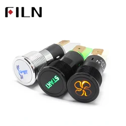 Chrome Waterproof Lamp FILN 12V LED Car Boat LED Warning Dashboard Signal Lights Instrument Pilot light 14mm