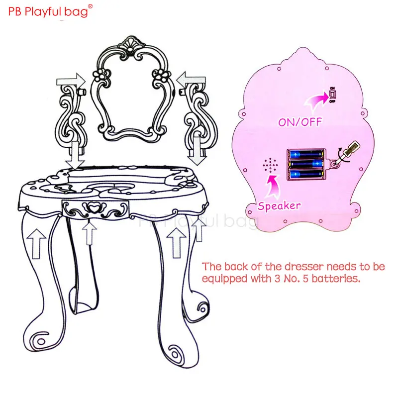 Borsa giocosa Baby Girl Make up toys Little Princess Makeup Table Beauty parrucchiere set regali per bambini gioco per bambina AB30