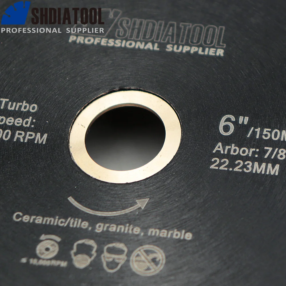 SHDIATOOL 5 stücke Dia 6 "Hot gedrückt gesinterte Mesh Turbo Diamant sägeblatt 150mm Trocken oder Nass Schneiden disc Für Stein Harten material
