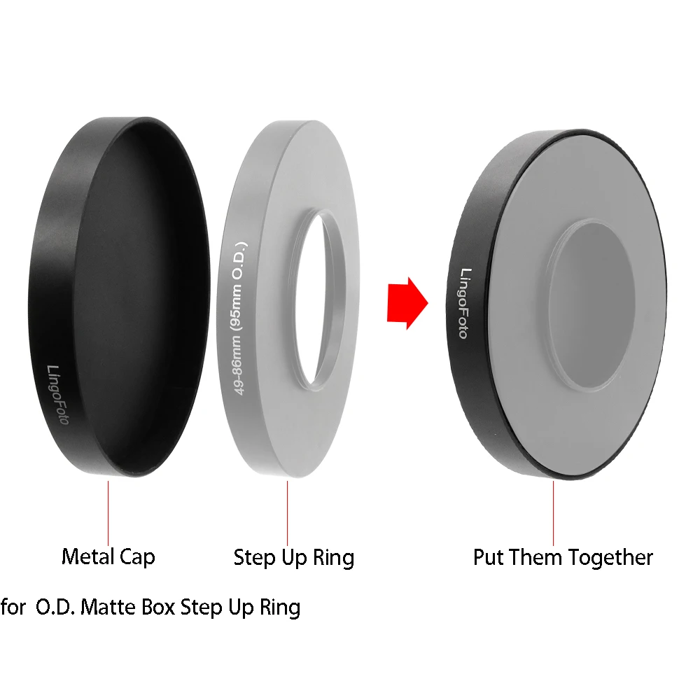 95mm/ 85mm /80mm Metal Cap Lid Cover for Matte Box Adapter Step Up Ring (95mm/ 85mm /80mm O.D) Metal Lens Cap With logo