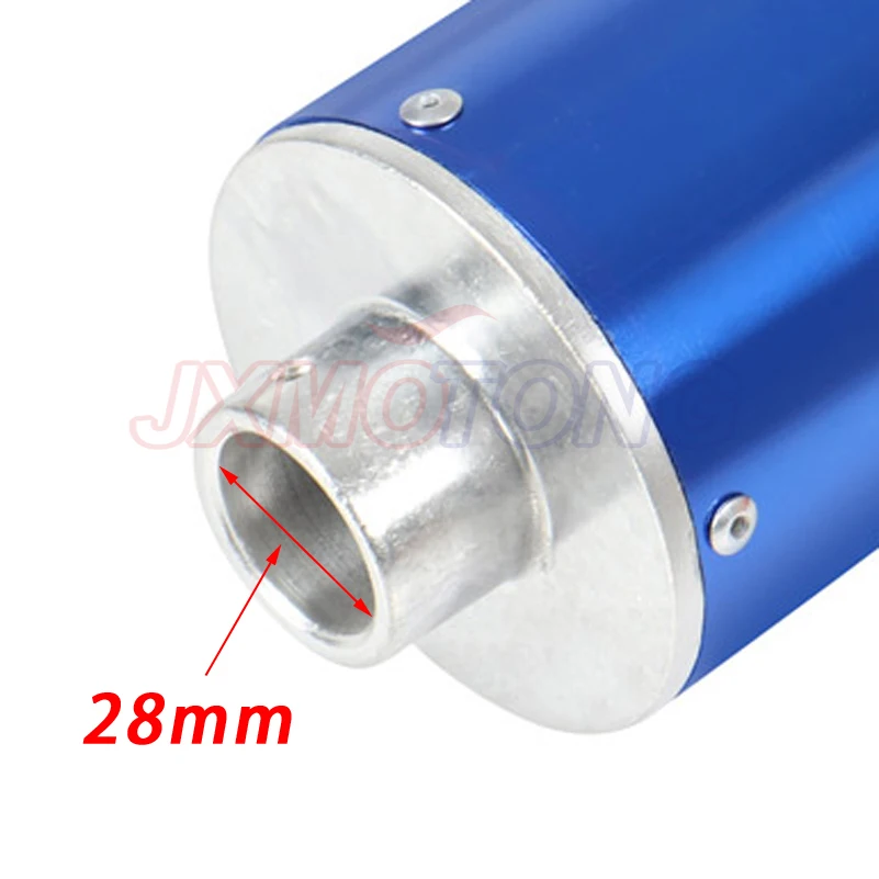 4 Color Universal Aluminum 28MM Motorcycle Exhaust Muffler Pipe Adjustable Silencer 2 Stroke For Street Scooter Motocross ATV