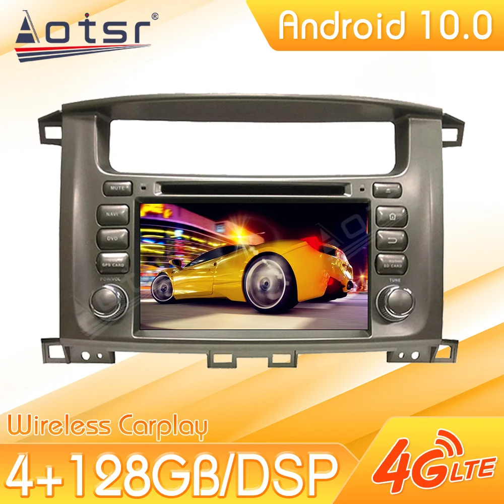 128G Android 10 Car Multimedia Stereo Player For TOYOTA Land Cruiser 100 LC100 1998 - 2007 Radio GPS Navi Head Unit 1Din Carplay