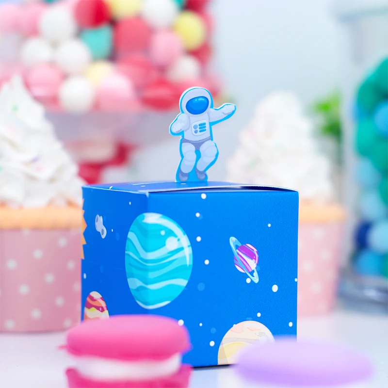 Space Astronaut Gift Boxes Candy Bags Wrapping Brithday Party Supplies Baby Shower Spaceman For Kids Birthday Decor Boys