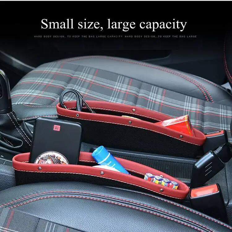 Car Slit Box Organizer PU Leather Car Seat Crevice Gap Storage Bag Organizer Pocket Slot Storage Cup Holder Car Accessories