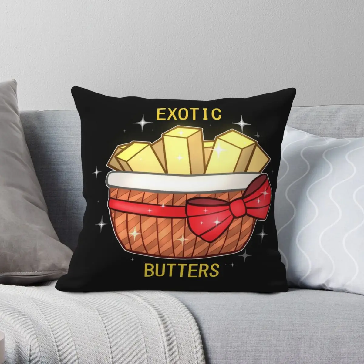 Exotic Butters Square Pillowcase Polyester Linen Velvet Creative Zip Decorative Bed Cushion Cover