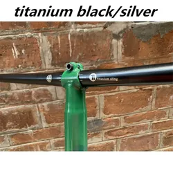 Folding bicycle titanium handlebar S type for brompton bike TI bar 25.4x560mm ultra light black silver