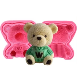 3D Bear Silicone Cake Mold Silicone Fondant Mold 3D Cupcake Jelly Candy Chocolate Decoration Baking Tool Moulds K641