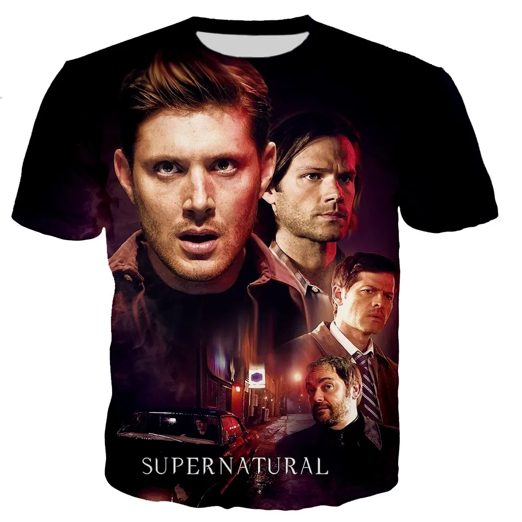 TV Series Supernatural Men/women 2021 New Fashion Cool 3D Supernatural Printed T-shirt Casual Style Hip Hop Streetwear Clothes