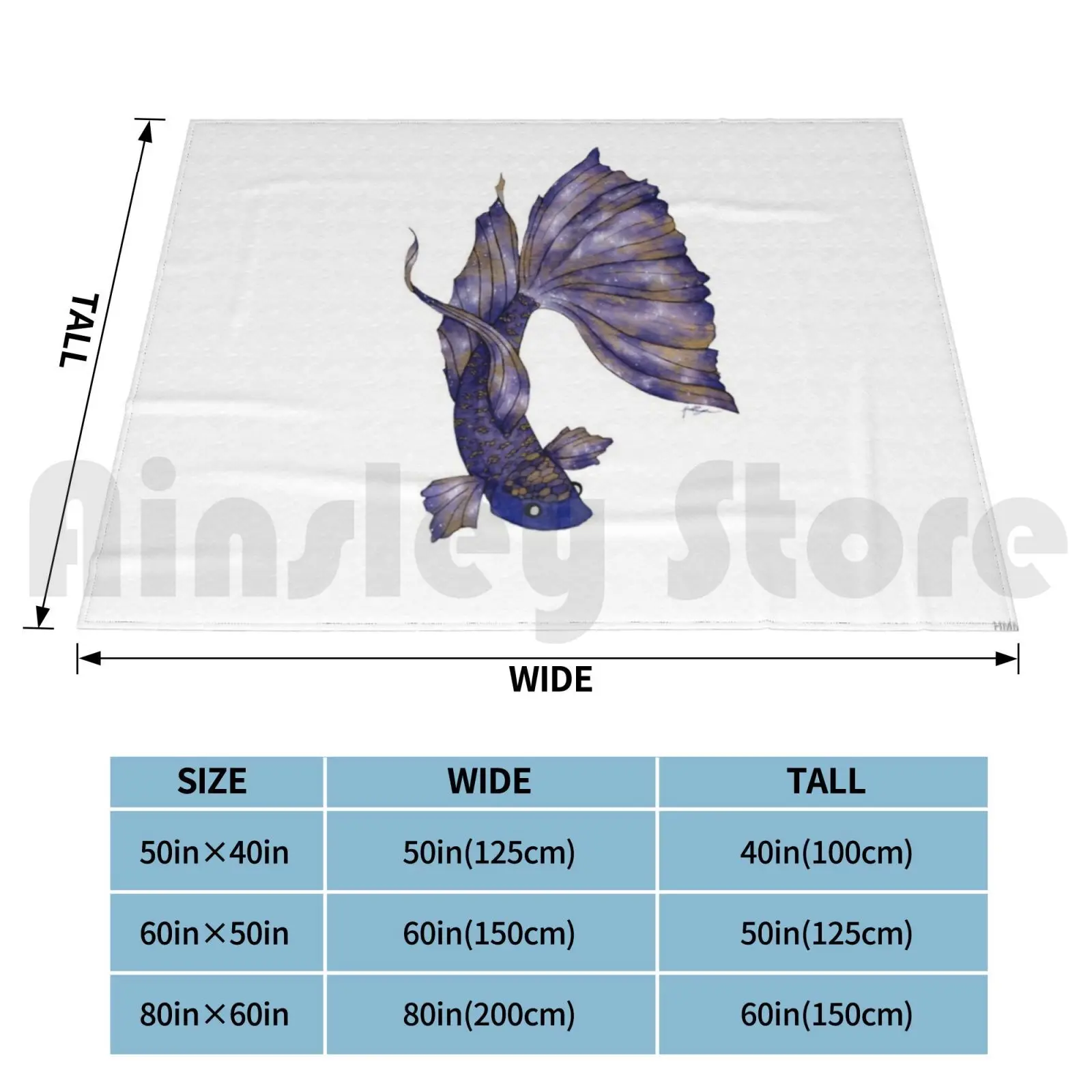 Golden Fins-Galaxy Betta Fish Blanket Fashion Custom Betta Fish Betta Fish Fins Galaxy Nebula Nebulas Stars