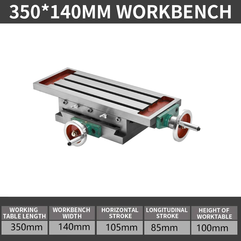 350*140 Cross Slide Table Heavy-duty Precision Drilling and Milling Cross Table Multifunctional Guide Rail Hand-cranked Small