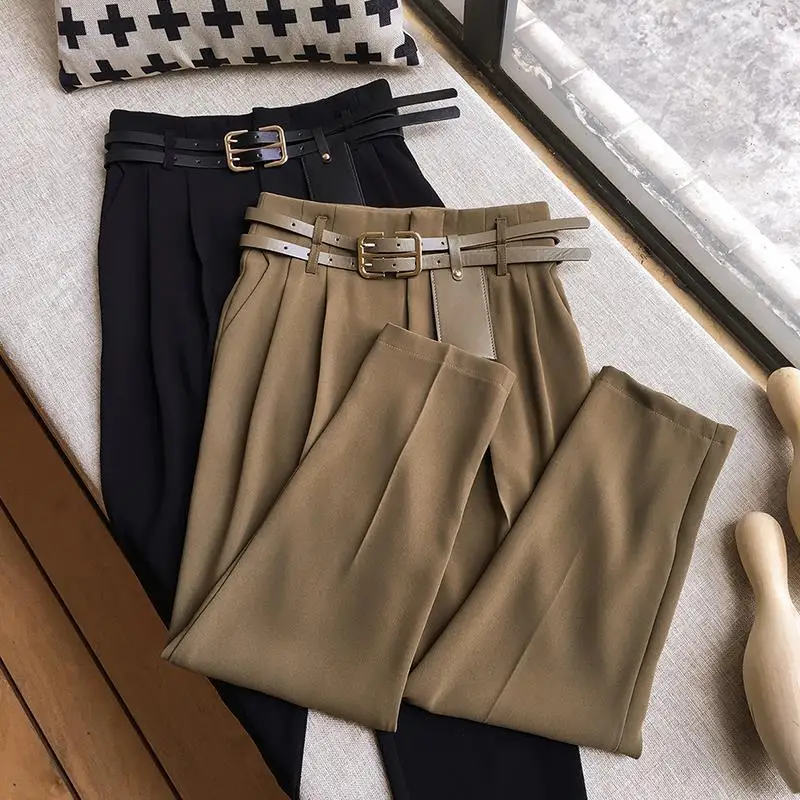 

Women Pants Women's Pants High Waist Suit Pants Autumn Temperament Leisure Loose Suit Pants Pantalones De Mujer
