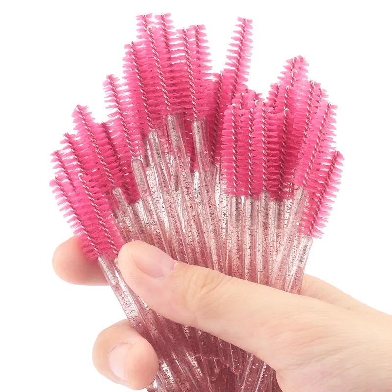 50 pièces d\'extension de cils brosse à sourcils jetable baguette de Mascara applicateur bobines cils cosmétiques ensemble de pinceaux de maquillage