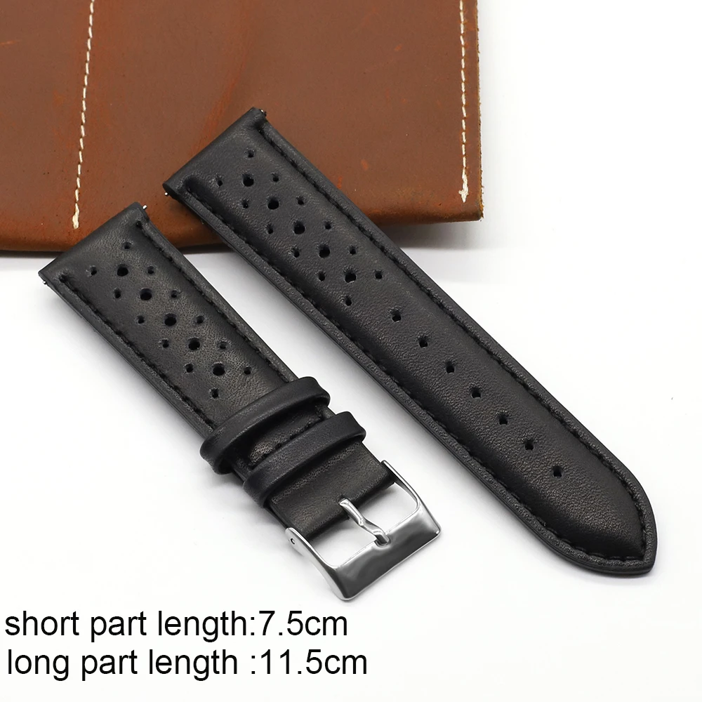 Onthelevel 18 19 20mm Leather Skin Watch Strap 22mm 24mm Soft Black Blue Brown Watchband With Quick Release Bar Wristband #E