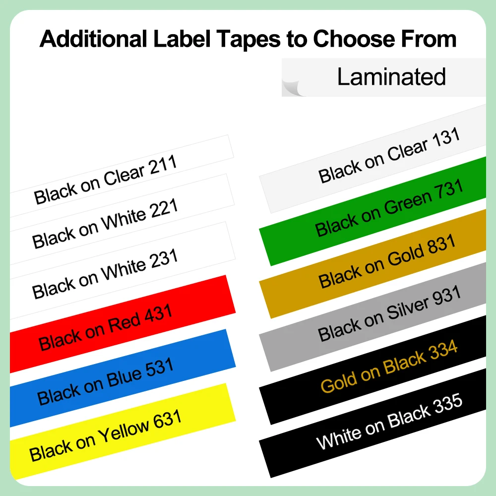 31 Colors TZe-231 TZe231 Compatible for Brother Laminated Label Tape TZ231 Black on White Compatible for Brother Label Printer