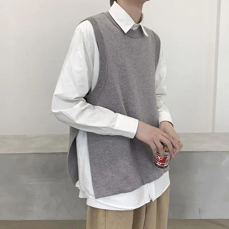 Sonbahar kazak yelek erkek moda Retro rahat örme kazak erkekler Slim Fit kore örgü kazak erkek Jumper giyim M-3XL