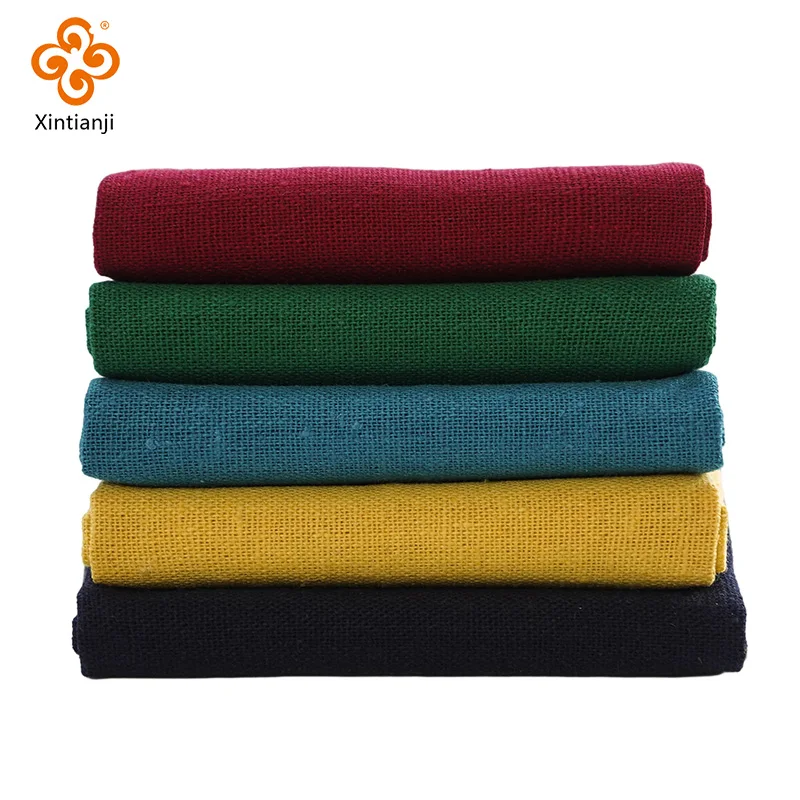 25X25cm (9.84 Inches) Christmas Red Green Raw Cotton Linen Patchwork Bundles Fabric For Hand-Sewing Embroidery Needlework