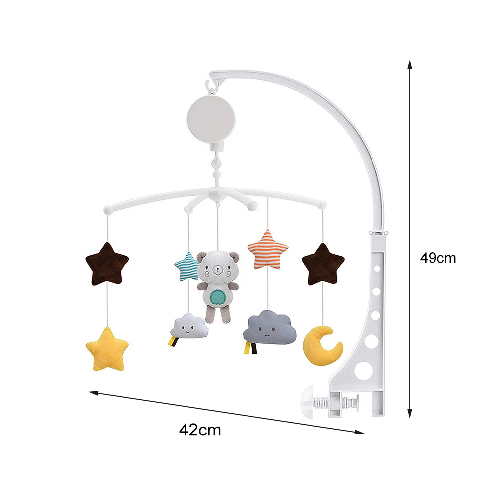 Cloches de lit pour bébé, jouets, support de berceau, hochets, horloge, boîte à musique, cloche de lit, ours, jouets mobiles faits à la main pour enfants