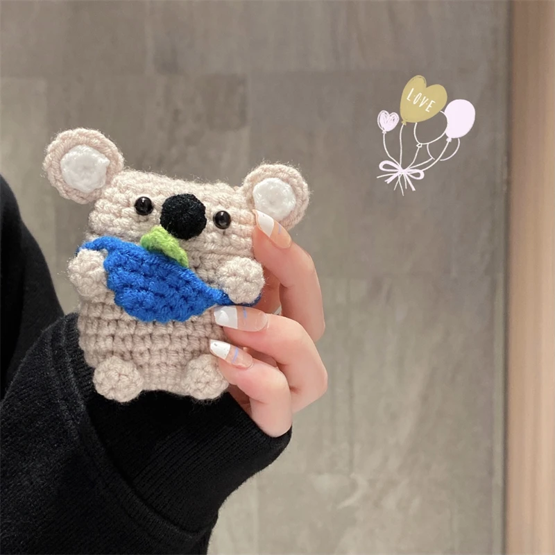 Bonito dos desenhos animados koala urso pelúcia caso do fone de ouvido para airpods pro capa sem fio bluetooth para airpods 3 2 1 capa protetora funda