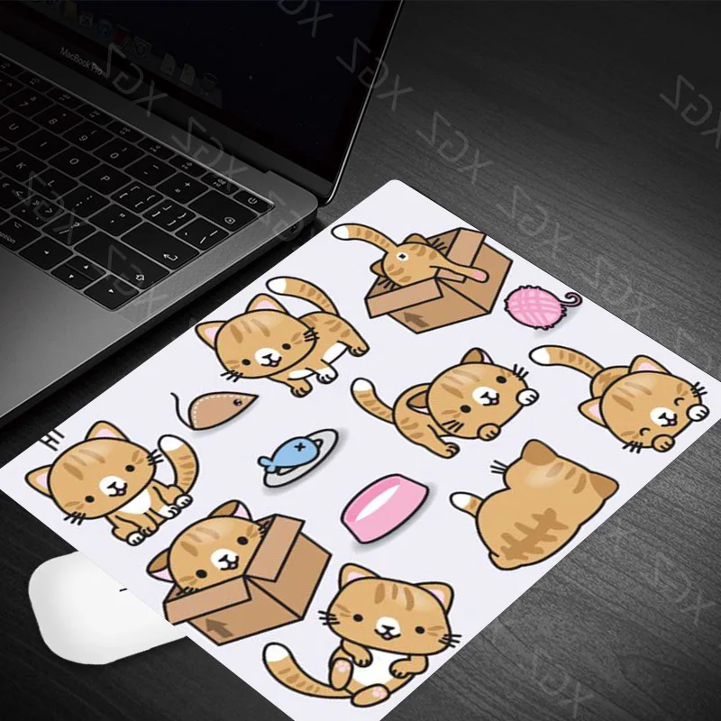 Yzuoan Cute Funny Cats Animal Pattern Small Size 22X18CM Pc Tablet Gamer Computer Laptop Rubber Mouse Pad Decorate Your Desk