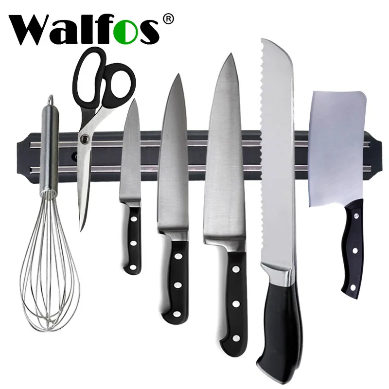 WALFOS Wall Mount Magnetic Knife Holder Kitchen Fruit Vegetable Knife Storage Rack Organizer Shelf Kitchen Accessories Gadgets