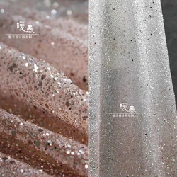 Glitter Bronzing Tulle Fabric Sparkle Sequins Golden Pink Gradient DIY Decor Stage Gown Skirt Wedding Dress Designer Fabric