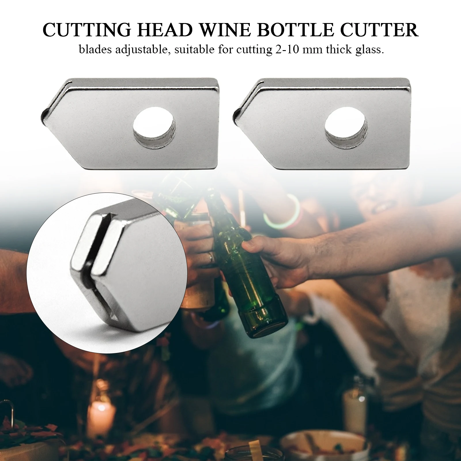 2 Pieces/set Of Glass Bottle Cutter Cutting Head Wine Bottle Cutting Tool Replacement Head Diamond Cutter Head