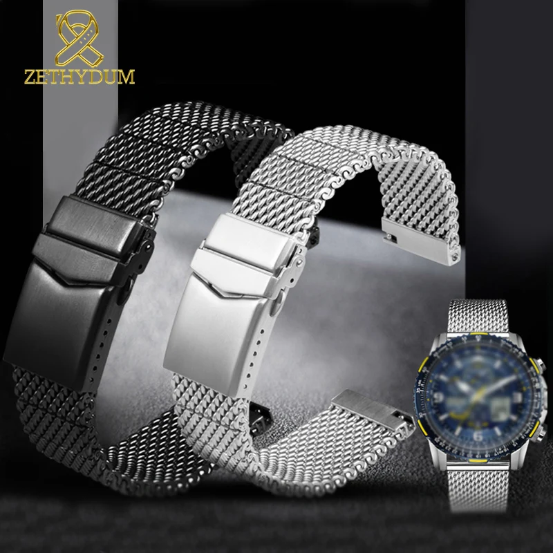 22mm High quality Milan mesh stainless steel bracelet for breitling for Citizen Blue Angel Second Generation Watch strap