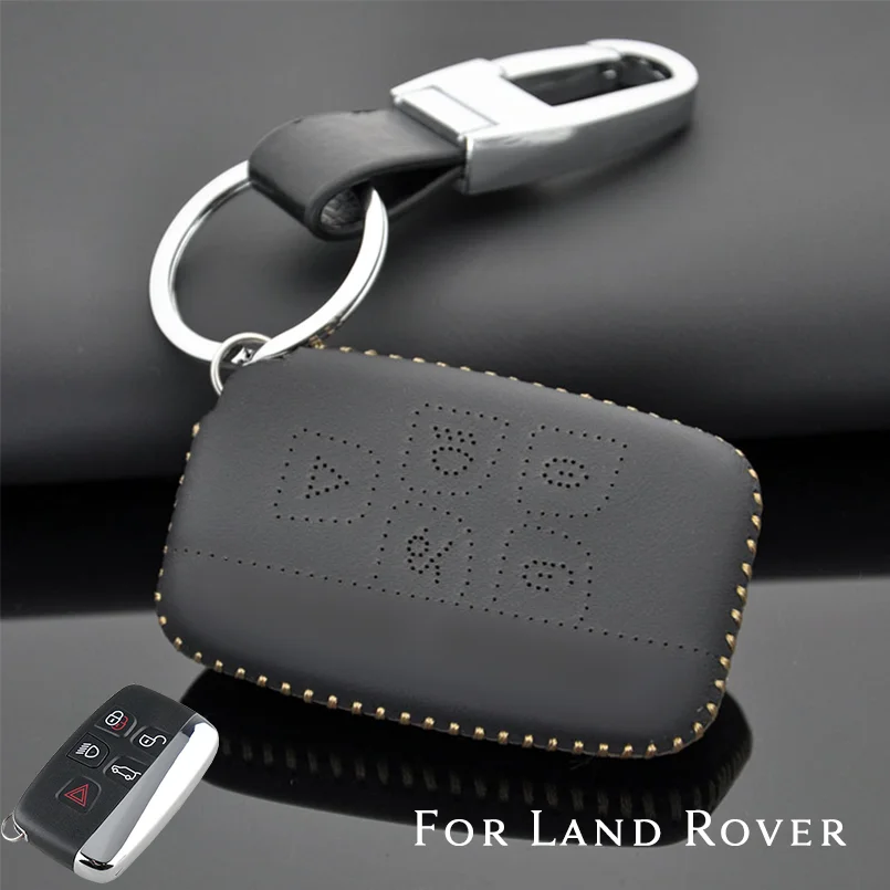 

Top Layer Leather Smart Remote Car Key Fob Case Cover For Land Rover Range Rover Evoque Discover Accessories Shell Keychain