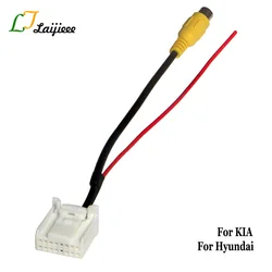 For Hyundai Tucson Sonata Santa Fe Kia K4 K5 Ceed Sportage Reverse Camera Connector / RCA Into 16 Pin Original Video Input Plug
