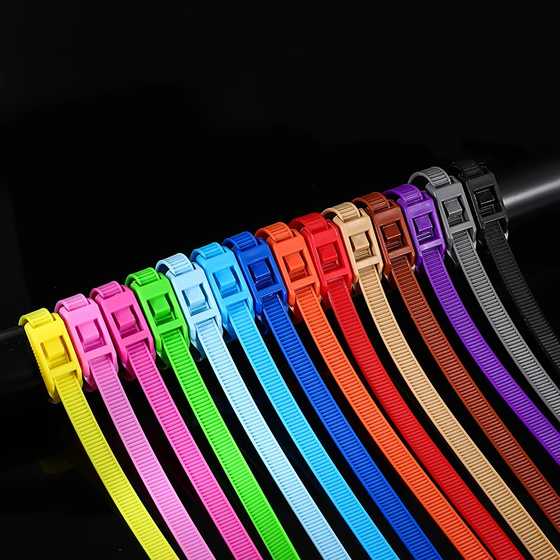 100 Pcs of Self-locking Plastic Nylon Tie Color 8 * 350 Cable Tie Fastening Ring Cable Tie Nylon Cable Tie Children\'s paradise