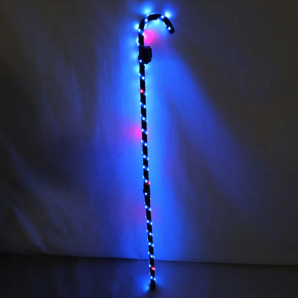 LED Crutch Light Up Cane Belly Dancing Flashing White Canes Women Men Jazz Dance For Stage Performance Party As Gift