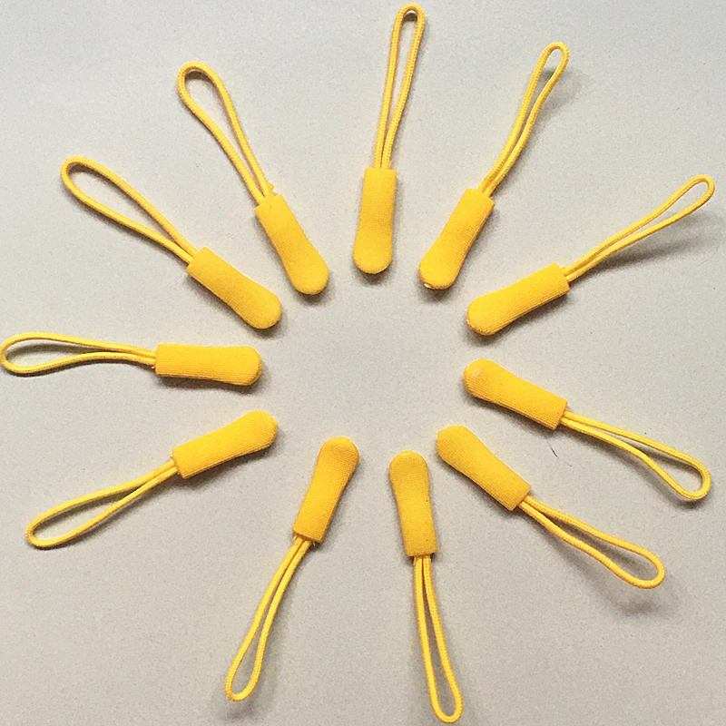 10pcs golden Zipper Pulls Strong Nylon Cord Non-slip with Rubber Gripper Pull To Fit Any Zipper Materials Fixer Drawstring head