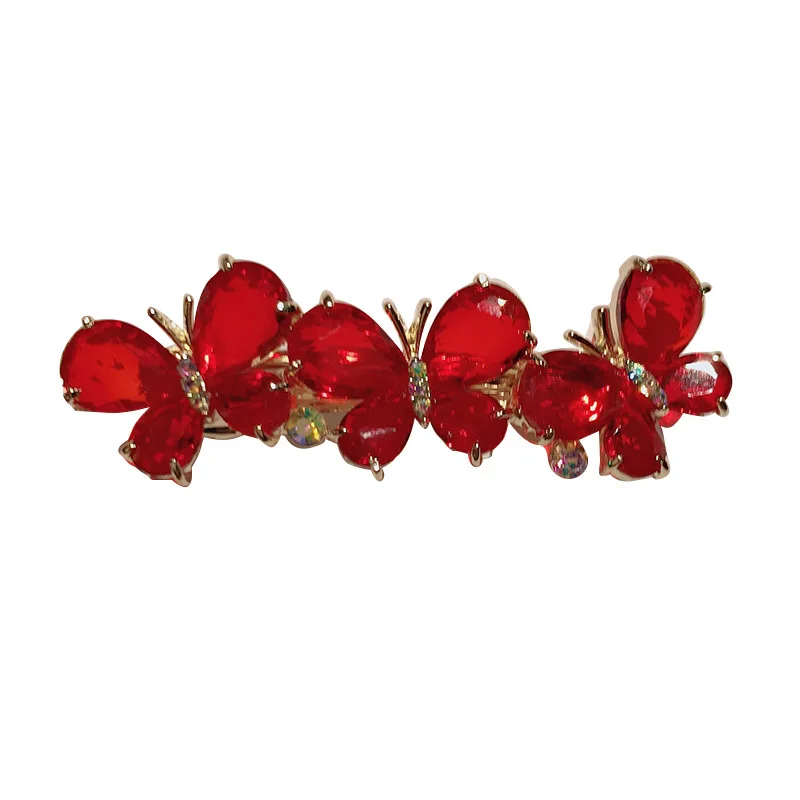 Elegant Butterfly Hairpins Luxury Jewelry Crystal Rhinestone Hair Clips Fashion Korean Girls Women Headpiece Hair Accessories