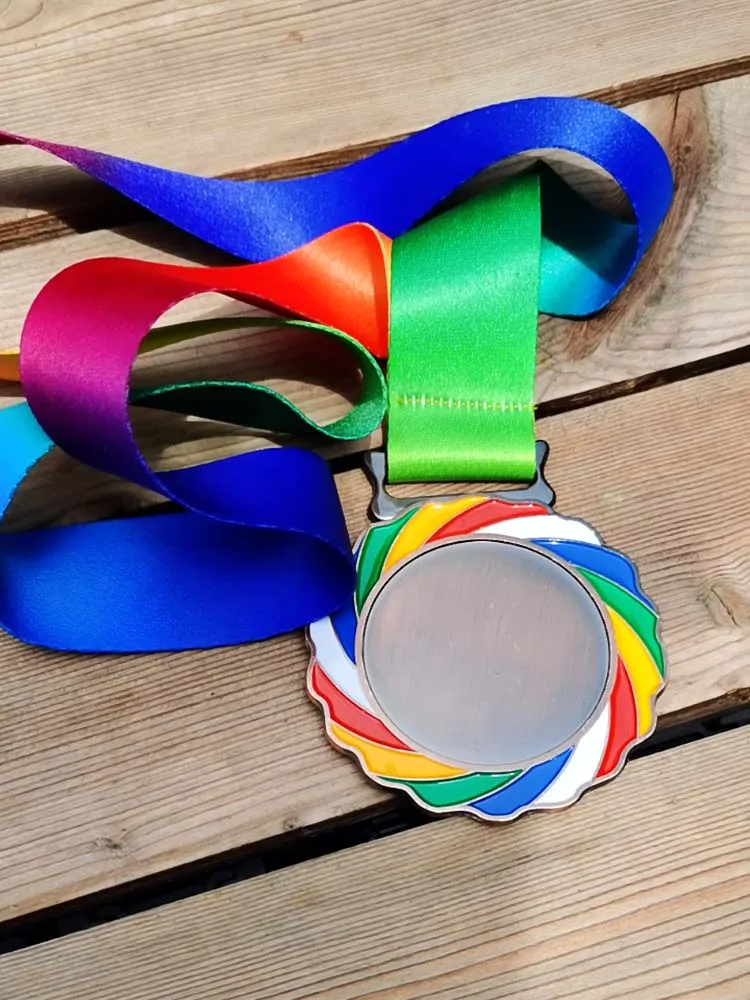 Blank Medals Ear of Color Sun Medal with Color Ribbon70mm Gold Silver Copper Color Medal
