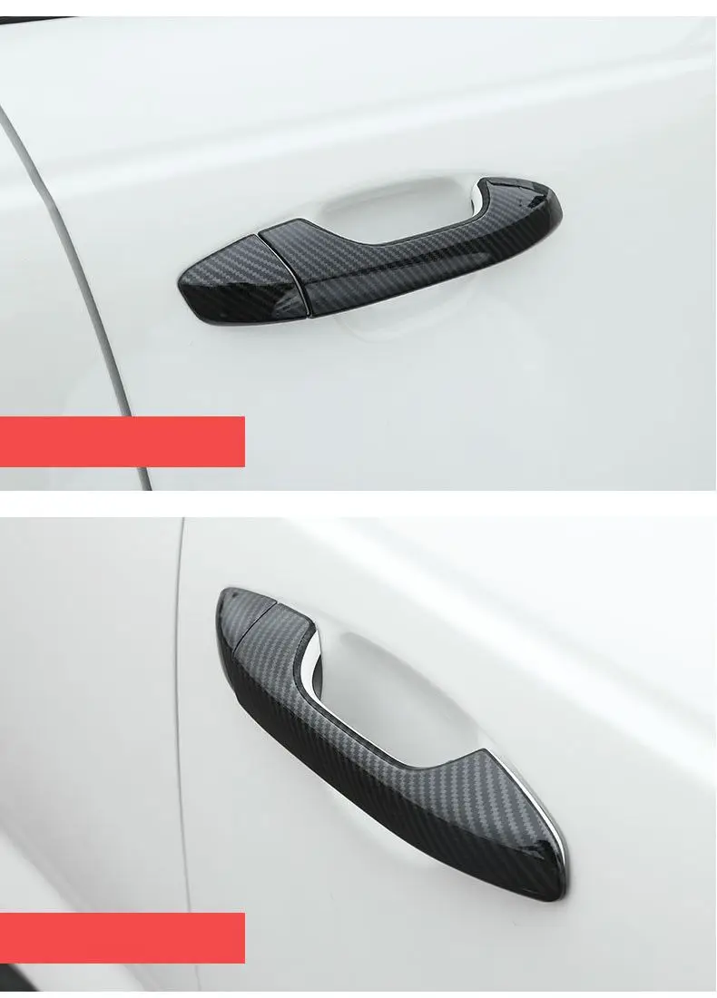 For Kia Sportage 4 QL KX5 2016 2017 2018 2019 2020 Carbon Fiber Chrome Car Door Handle Cover  Trim Sticker Styling Accessories