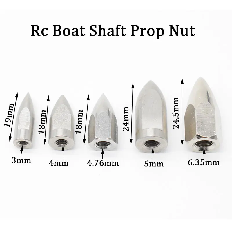 Stainless Steel 3/4/4.76/5/6.35mm Prop Nut for RC Boat Shaft & Propeller