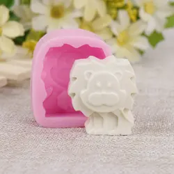 Mini Cute 3D Lion Shape Silicone Soap Mold DIY Handmade Silicone Mold Fondant Cake Mould