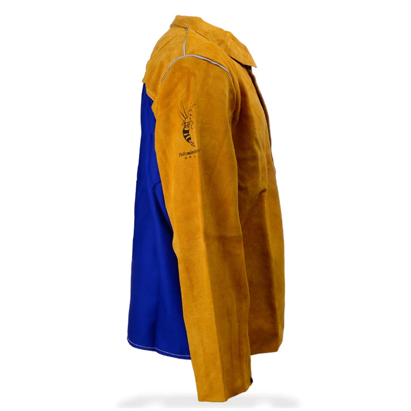 Veste de soudage arrangFire Verde, tablier de soudeur, combinaison de périphérie d\'argon, cuir de vache fendu de sécurité, coton FR