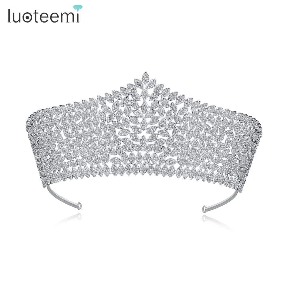 

LUOTEEMI Royal Princess Queen Hairwaer Tiaras for Women Wedding Engagement Fashion Jewelry Crown Hair Accessories Christmas Gift