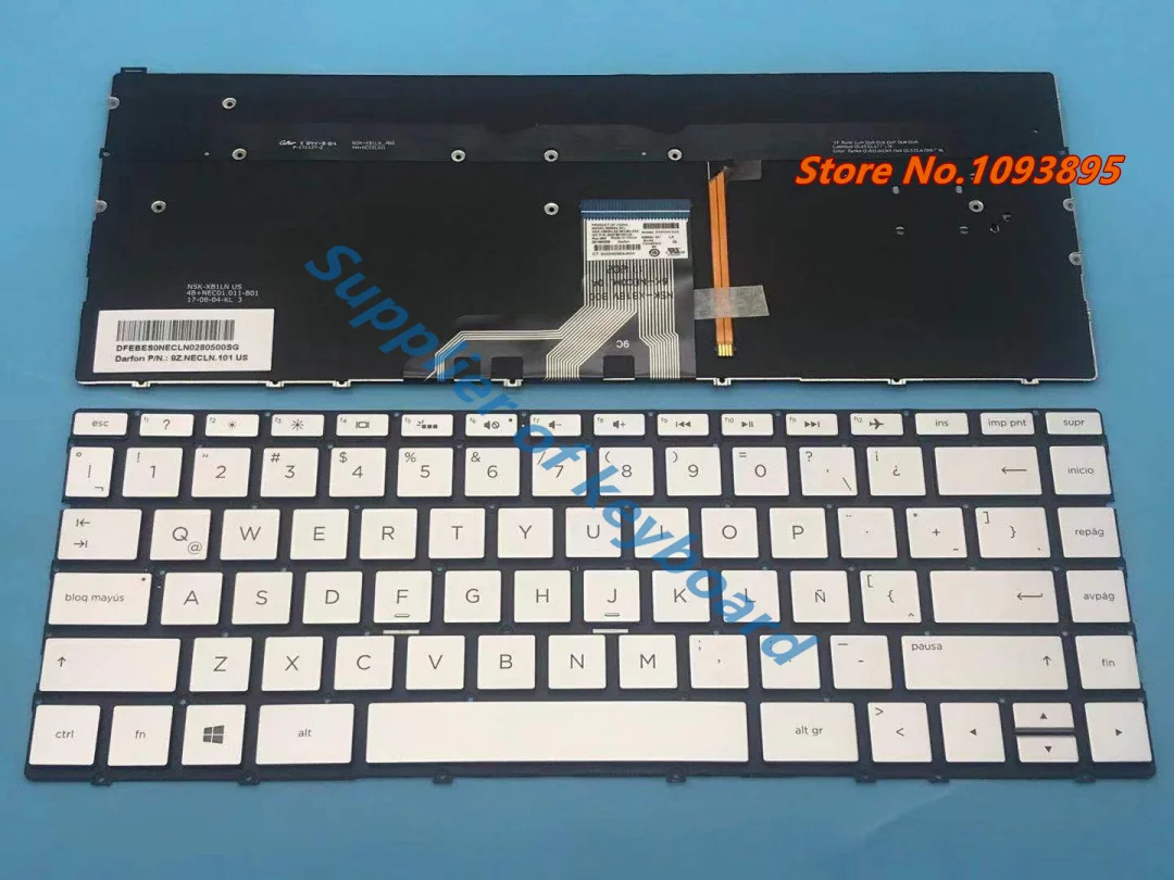 NEW For HP Envy 13-ad105la 13-ad106la 13-ad107la 13-ad000 13-ad100 Latin Spanish Keyboard Backlit Silver